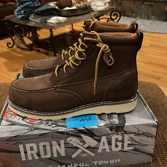 IRON AGE men’s REINFORCER MEN'S BROWN 6" WEDGE WORK BOOT IA5061 - Picture 9 of 15